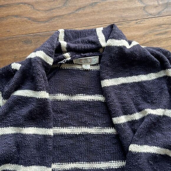 Navy Blue & white/cream stripe sweater - Picture 2 of 5